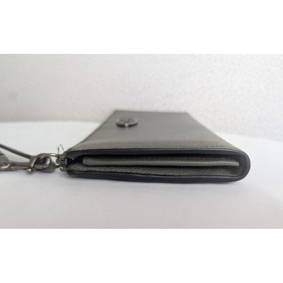 Coach L Zip Wallet Wristlet In Refined Grain Leather Olive Green Gunmetal 53413 - Picture 5 of 12